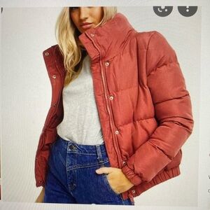 Brave Soul (ASOS) rose puffer jacket size small